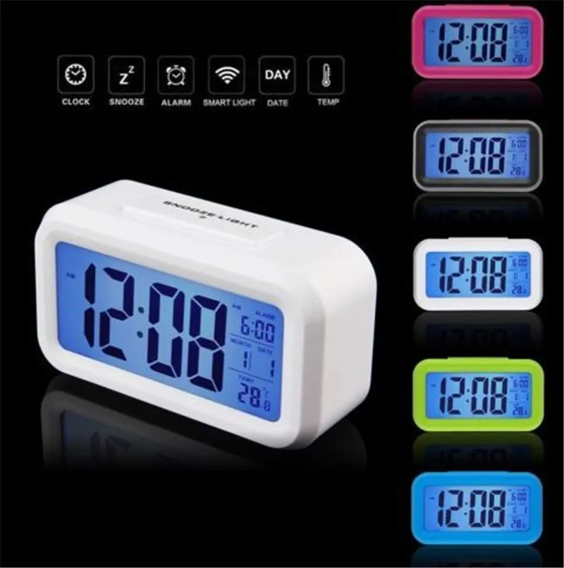 Voice Alarm Clock Intelligent Smart Timer Clocks Creative Students Mute LED Electronic Warning Machinery Gifts
