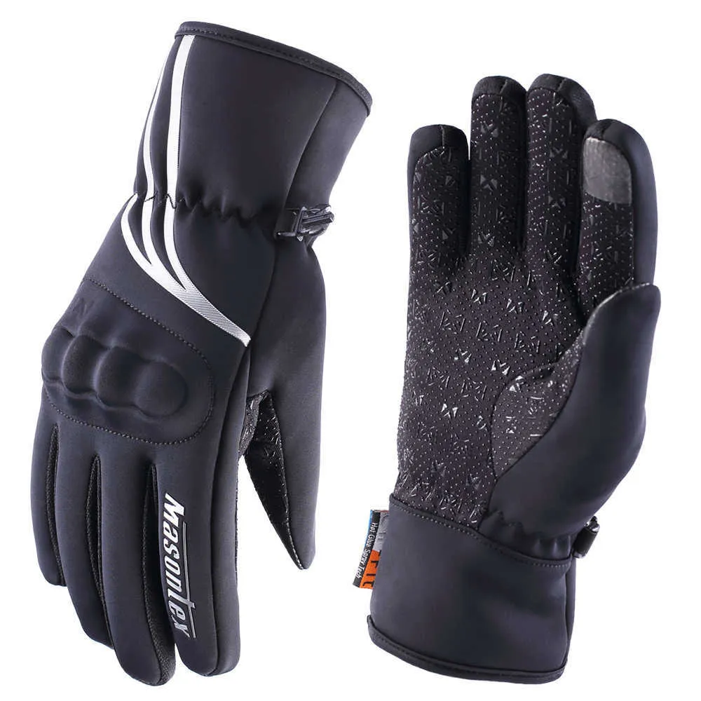 Guantes de invierno para motocicleta MASONTEX, cálidos, a prueba de viento, impermeables, con pantalla táctil, Guantes para montar en moto, Guantes para ciclismo al aire libre, Guantes H1022