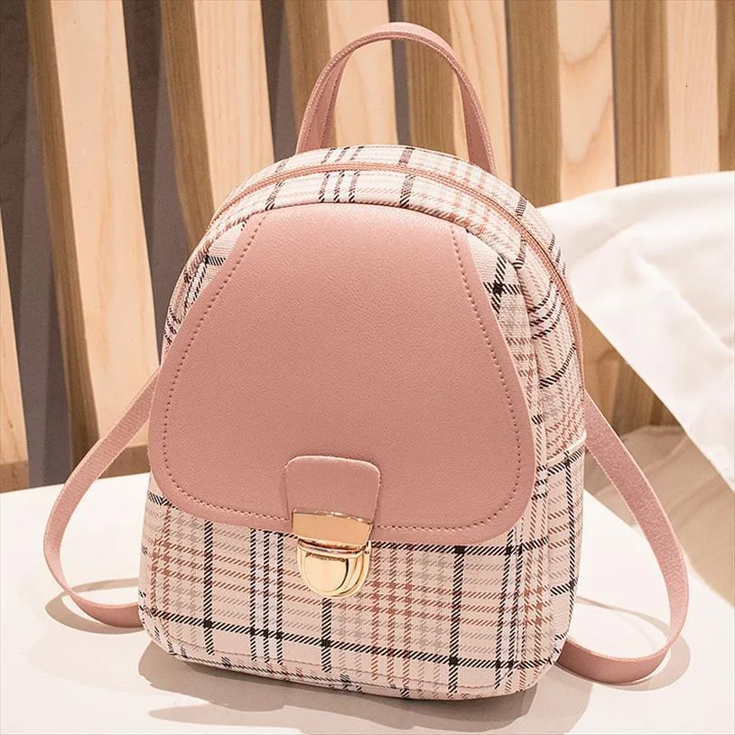 Mini Backpack Crossbody Bag For Teenage Girl Plaid Women Shoulder Phone Purse Korean Style Trendy Female From 23 23 DHgate