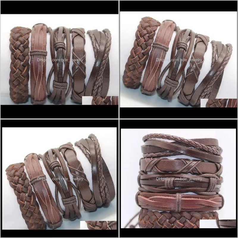  shipping latest charming colorful wholesale (6pcs/lot) genuine ethnic tribal adjustable leather bracelets for unisex charms