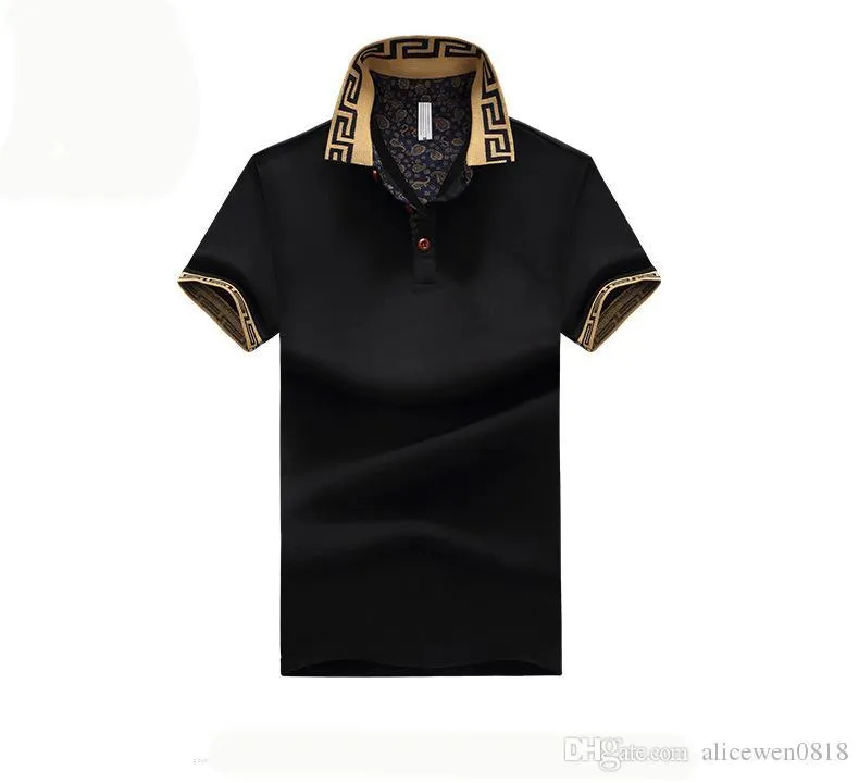 Mens Polo Shirt Brand Plus Size M-5XL Cotton Polo Shirt Men Slim Fit Brand Clothing Black Solid Polo Shirt