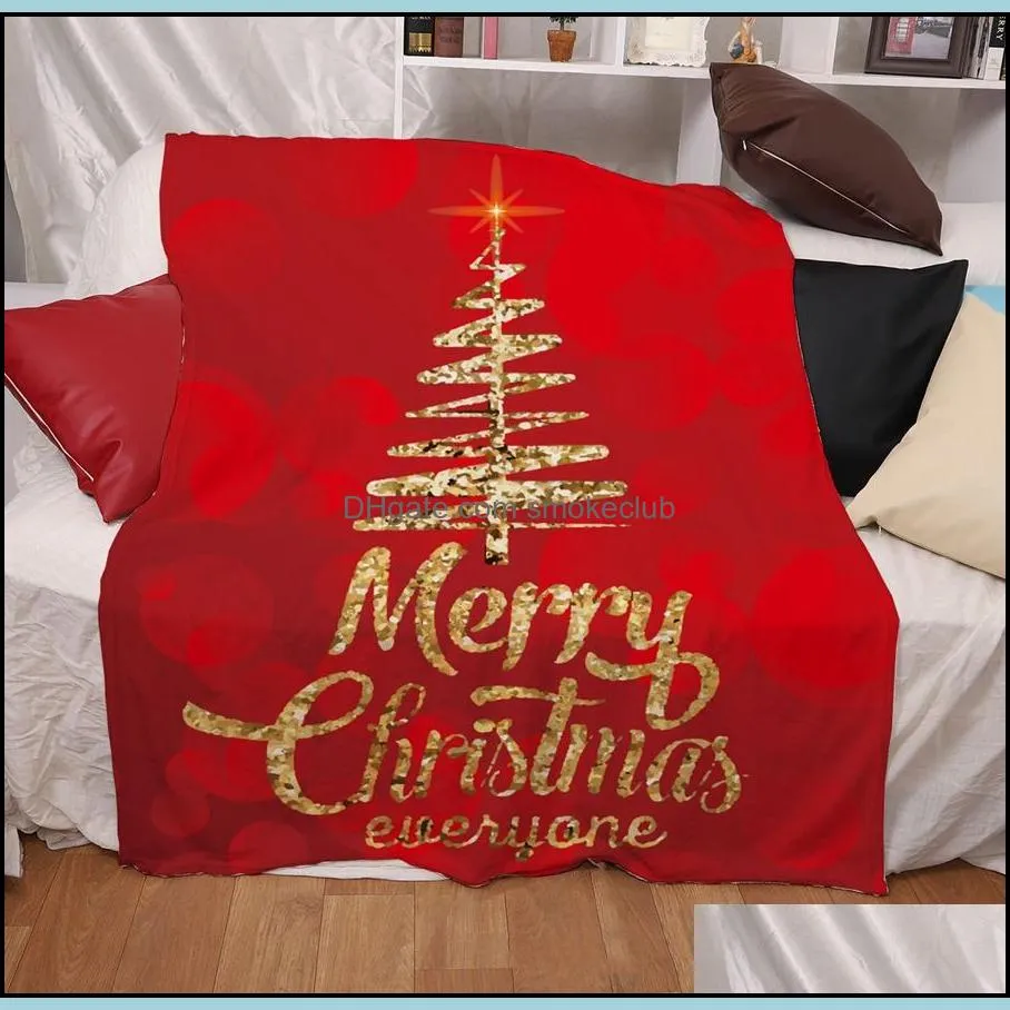 Christmas Blanket Digital Printing Winter Thickening Double Layers Throw blankets Multicolor Multi Pattern Home Textiles Accessories