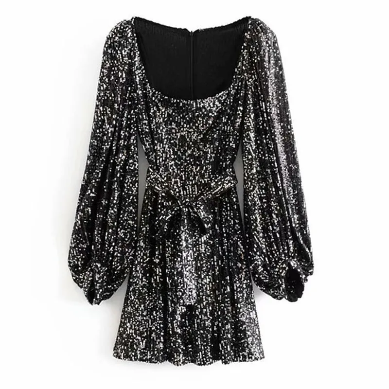 zara black sequin mini dress Zara Mini Dress main image 0