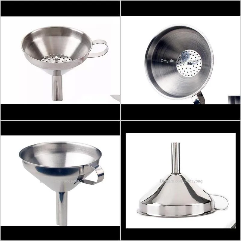 functional stainless steel kitchen oil honey funnel with detachable strainer/filter for perfume liquid water tools steel kitchen oil
