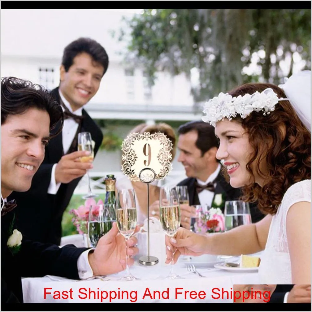 creative hollow laser cut seating cards numbers sign table cards romantic wedding event party supplies