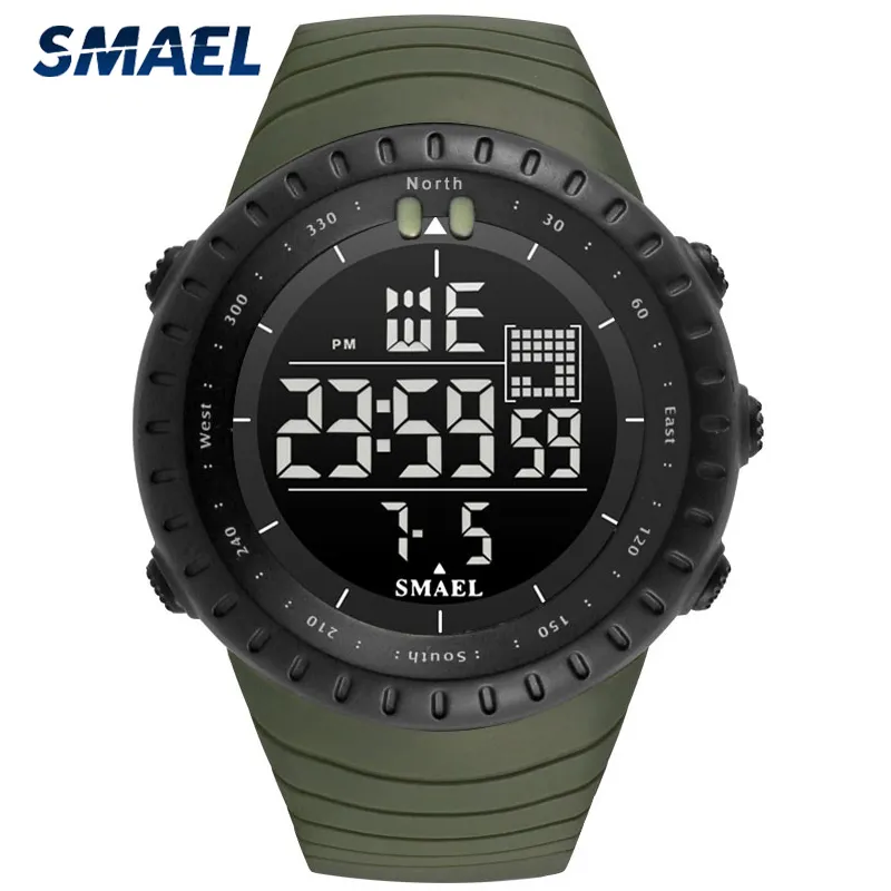 Smael Luxury Brand Watch Men Militär Sport Mäns Led Digital Klockor Reloj Hombre Armbandsur Mens Present Relogio Masculino WS1237 X0524