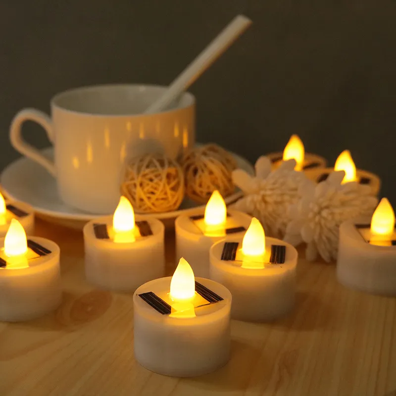 Halloween LED Solar Energy Simulation Candle Xmas Daily Home Tea Lights Candles Decoration Hallowmas Fear Party Decor Props BH4890 WLY