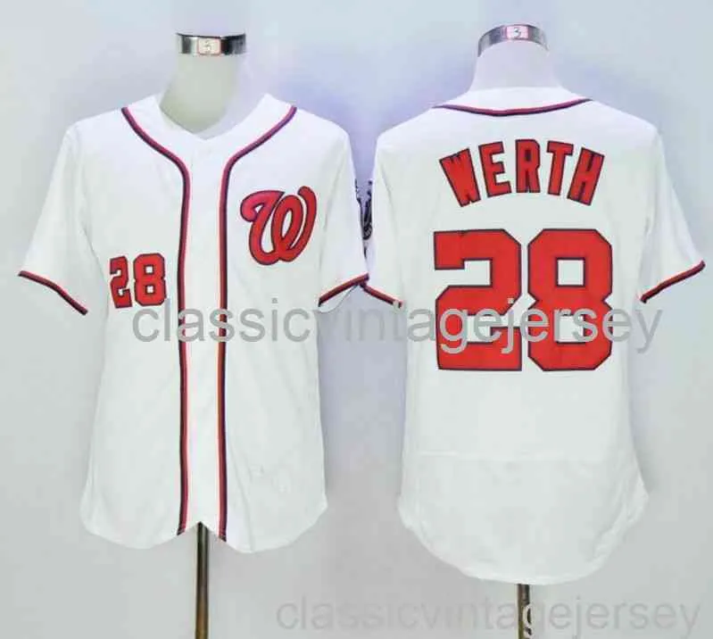 Bordado Jayson Werth camisa famosa de beisebol americano costurada masculina feminina camisa de beisebol juvenil tamanho XS-6XL