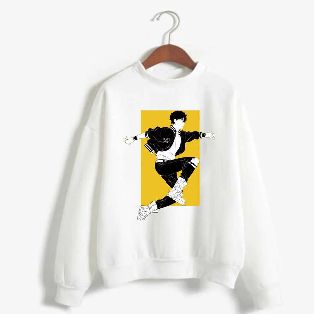 Hip Hop Banana Fish Hoodie Round Neck Långärmad och Loose Unisex Y0816