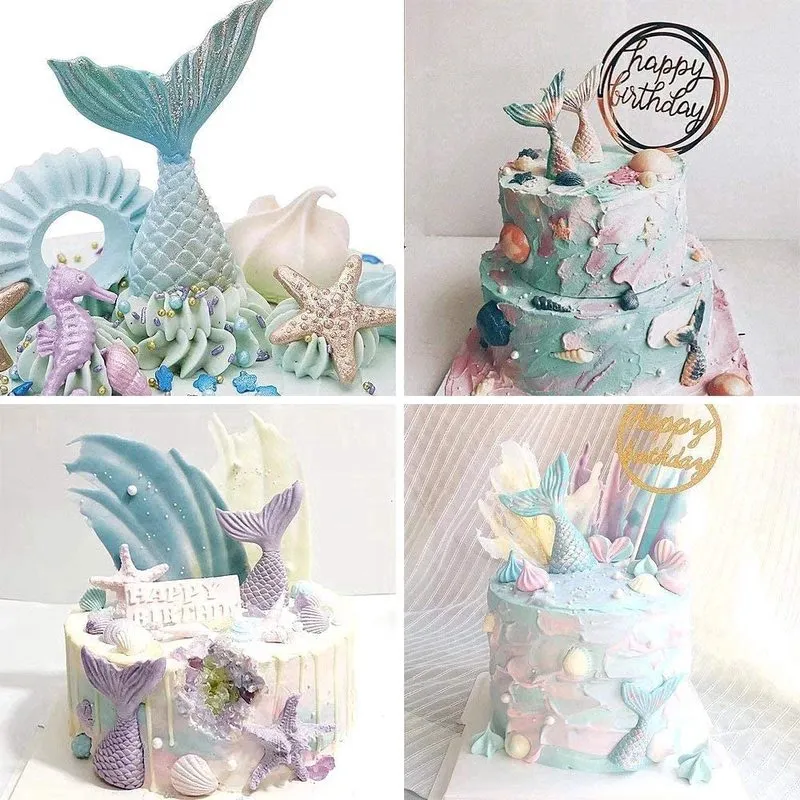 Marine Theme Jelly Mould Set 6 Pack, DIY Handmade Mermaid Cupcake