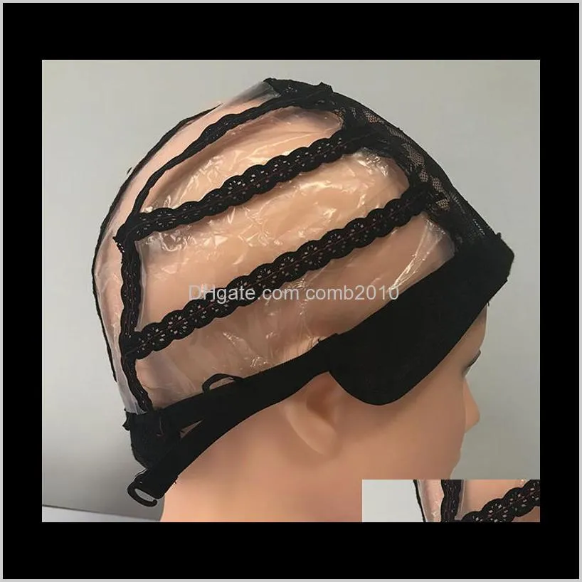 double adhesive lace wig caps for making wigs and hair weaving stretch adjustable wig cap 4 colors dome cap for wig 10pcs