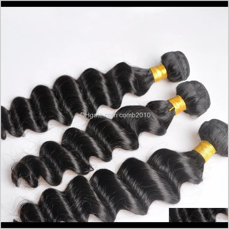 unprocessed brazilian human remy virgin hair loose deep wave hair weaves hair extensions natural color 100g/bundle double wefts