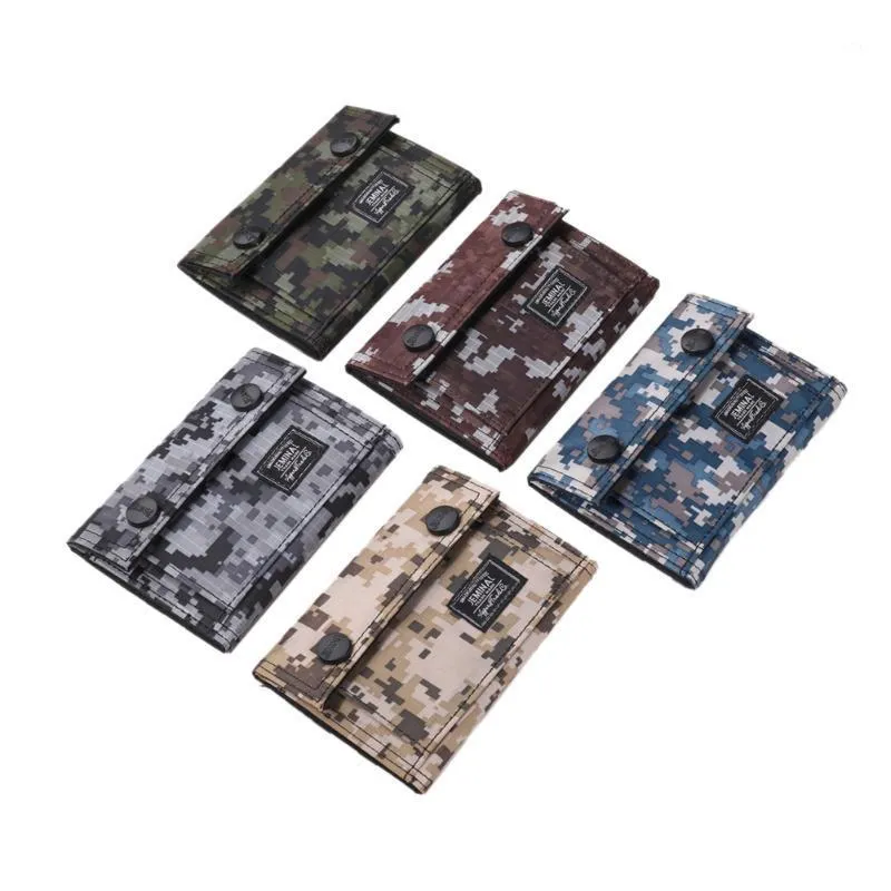 Carteira masculina de tecido de algodão com estampa de camuflagem bolsas de moedas curtas porta-cartões porta-cartões1