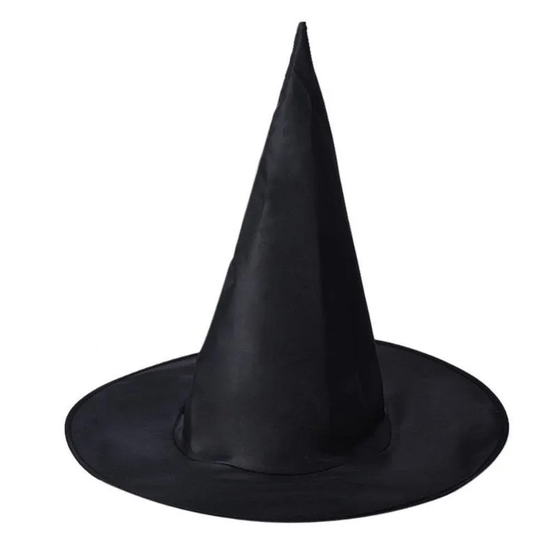 Outras festa de evento Fornece 6pcs Black Adult Witch Hat Caps Caps de Halloween Costume Cosplay Acessório Decorações DIY DIY