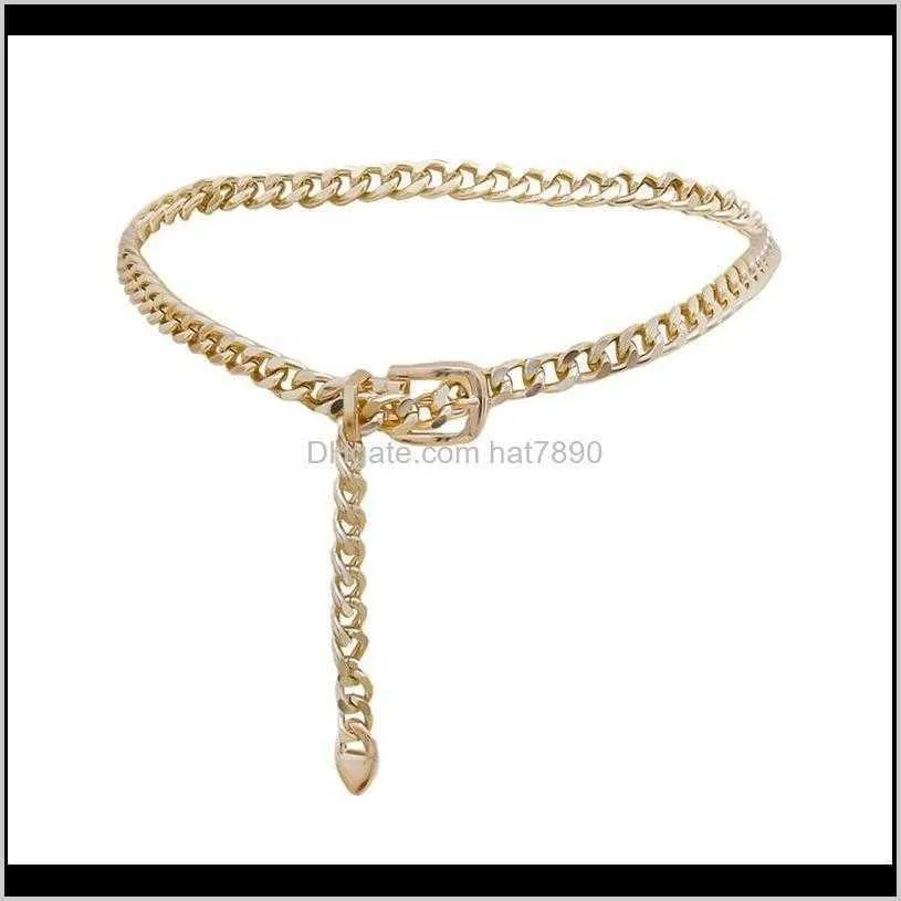 Fashion Elegant Ladies Waist Chain Metal Chain Wild Thin Waistband Women Dress Decoration Belt Bohemian Slim Belt 1300 Q2