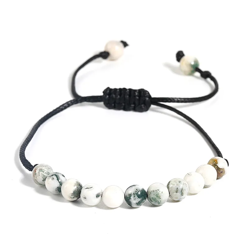 Bracciale regolabile con perline in pietra naturale Braccialetti con perline in cristallo elasticizzato guarigione yoga gioielli fatti a mano da donna