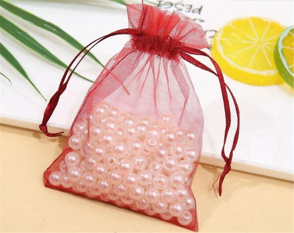 7x9cm Wedding Decorations Baby Shower Organza Bags Jewelry Gifts Party Favor Candy Birthday Supplies Packaging Goodie