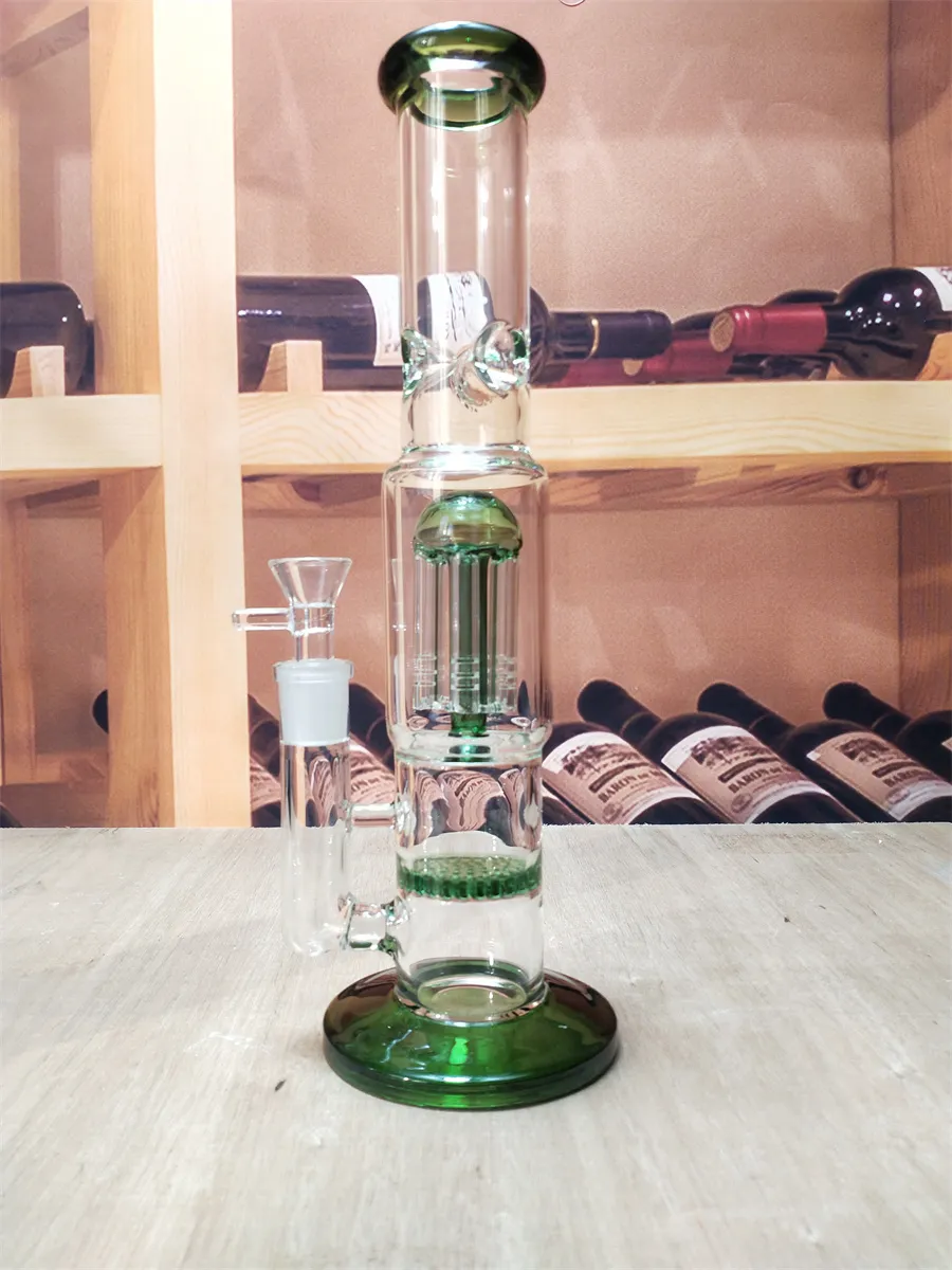 11 "Narguilé Gros Lourd Double Arbre Perc Verre Bong Tabac Fumer Pipe À Eau Barboteur Tuyaux De Fumée Bongs Bouteilles Dab Rig