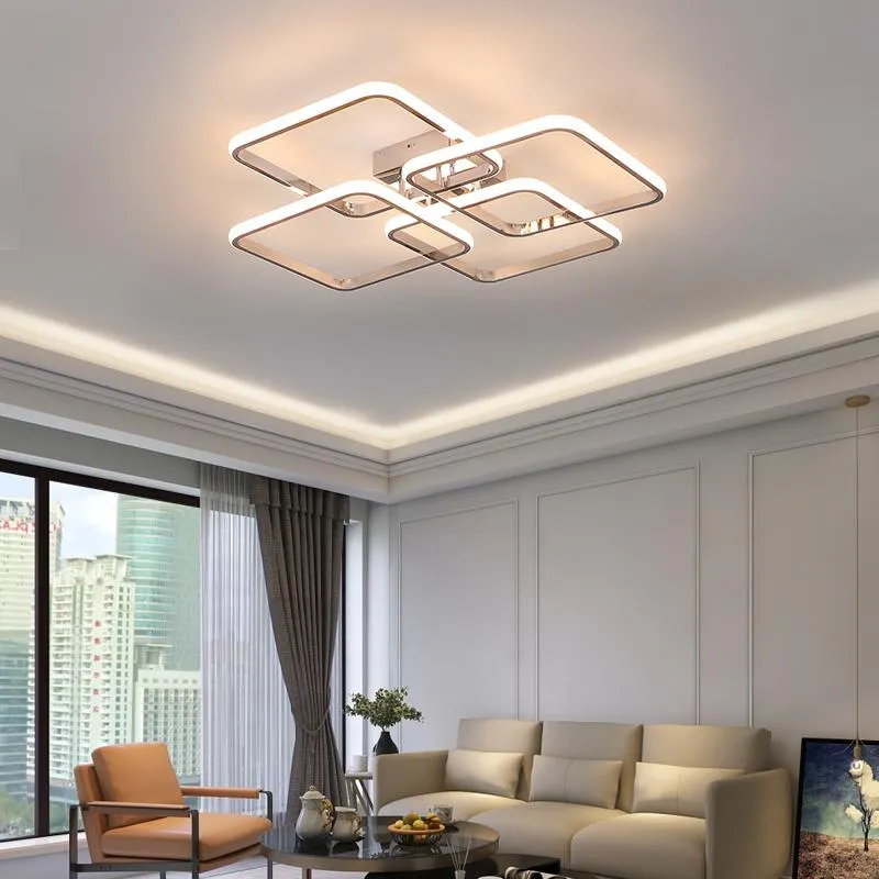 مصابيح السقف Lodooo Modern LED لغرفة المعيشة غرفة نوم Chrome طلاء المطبخ الخفيف معلقة مصابيح 110-220 فولت