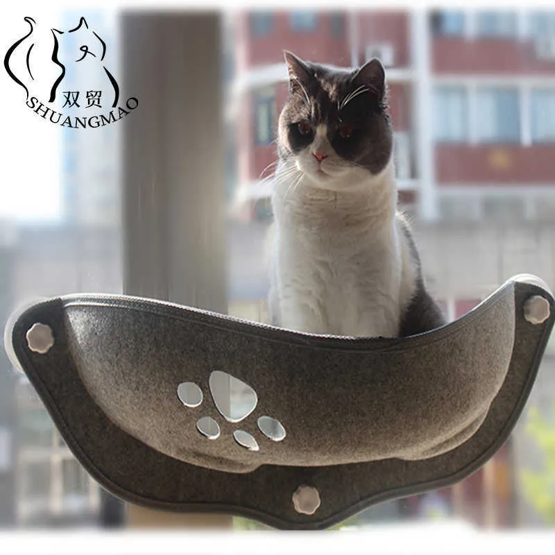 Shuangmao Pet Cat Hammock кроватей Солнечное окно Сладьбы всасывания Гамака Cats Дом полка удобный теплый Ferret Pet Bed 210713