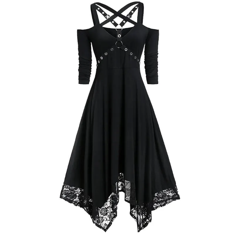 Vintage Victorian Medieval Renaissance Black Gothic Gothic Dress For Women  Perfect For Cosplay, Halloween, Proms And Princess Gowns Plus Size  Available #Q From Nicolettend, $15.67