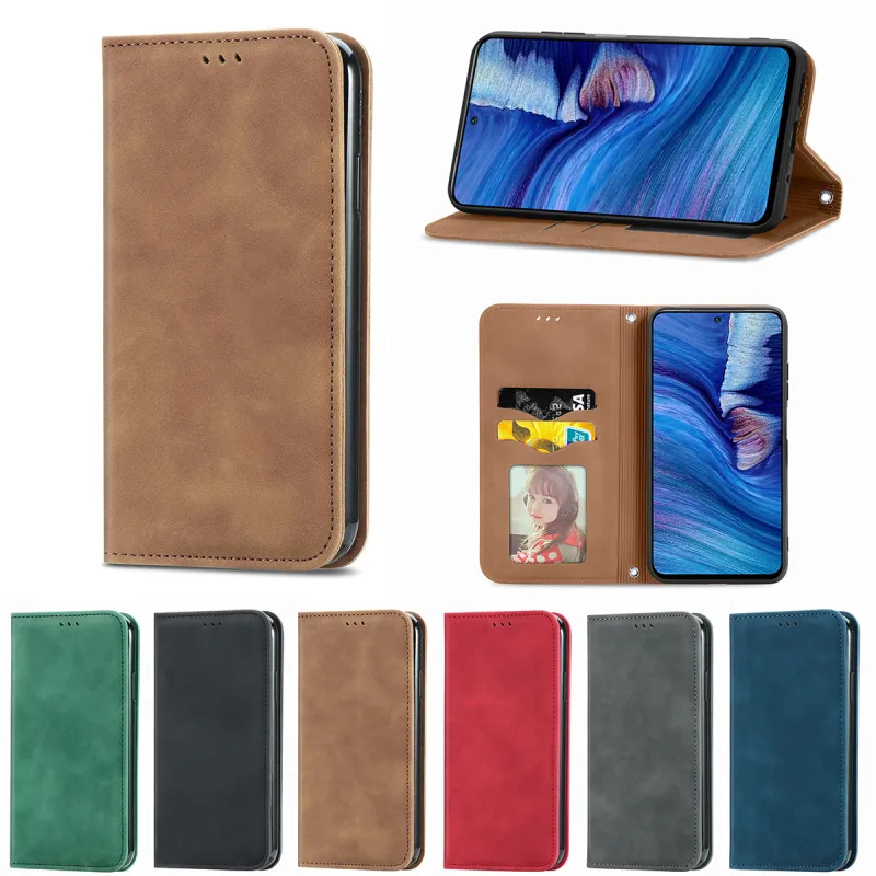 Phone Cases for Xiaomi Redmi Note 7 8 9 10 Pro Max 5G 7S 8T 9T 9S 10S Made of Comfortable PU Leather with Magnetic Flip Buckle