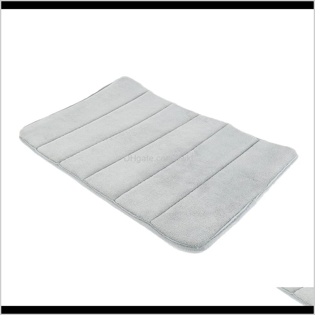 1pc 40x60cm home bath mat non-slip bathroom carpet soft coral fleece memory foam rug mat kitchen toilet floor decor