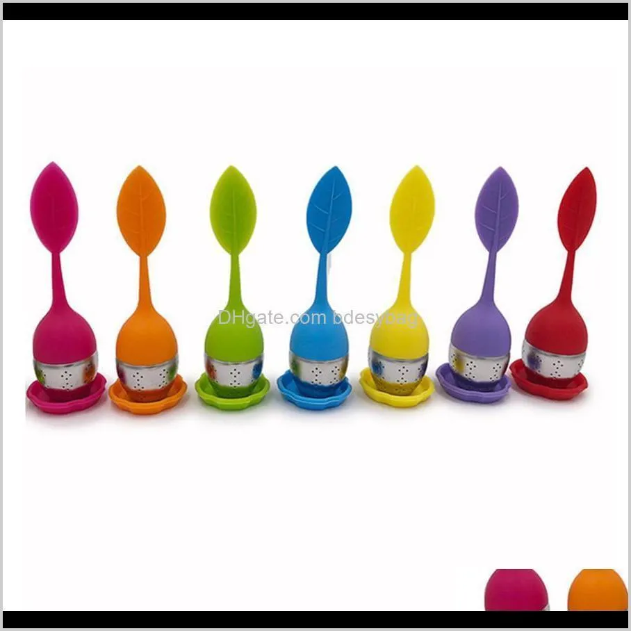 silicone tea infuser reusable stainless steel strainer loose tea steeper tea ball herbal spice filter kitchen tools
