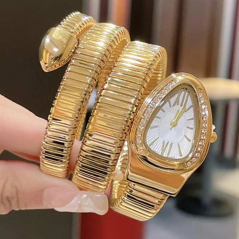 Alla Diamond Women Watches Snake Rose Gold Armband Armbandsur Top Brand Luxury Designer Watch Gift for Lady Christmas Valentine314D