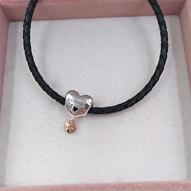 Kit per la creazione di gioielli con catena in argento sterling 925, kit Pandora, ciondoli a forma di cuore, braccialetto in oro rosa per donne, uomini, ragazze adolescenti, collane con perline, ciondolo braccialetto