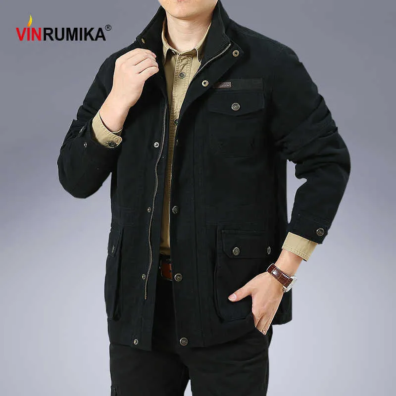 Men's Military Casual Style 100% Cotton Khaki trench Men's Military Casual Style 100% Cotton Khaki trench
