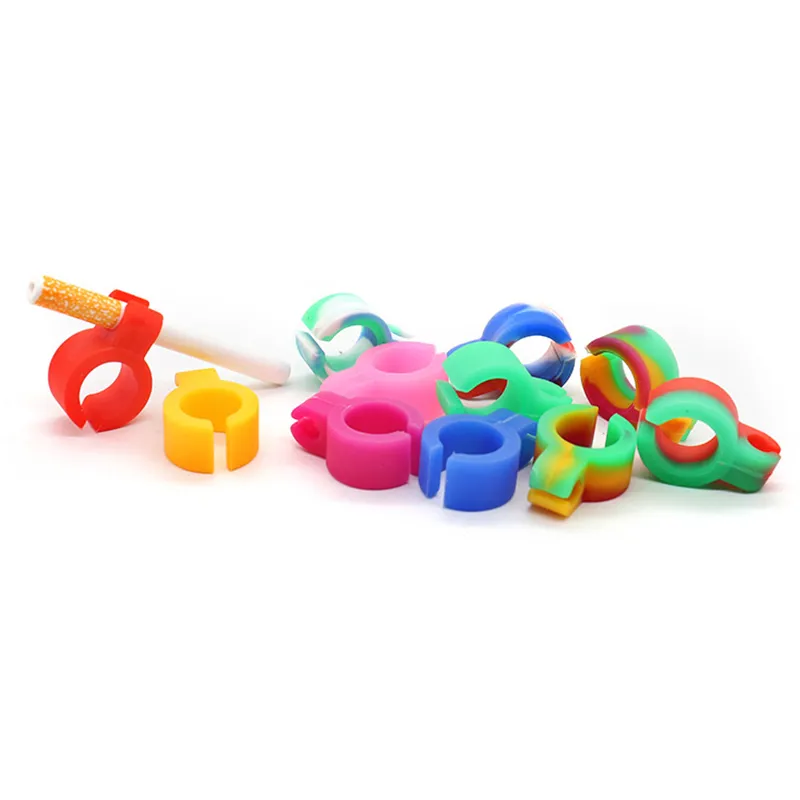 The New Mixed Color Silicone Smoking Cigarette Holder Ring Creative Design Tobacco Holders Durable Smoke Accessories Suitable For Ordinary Smokers XG0089