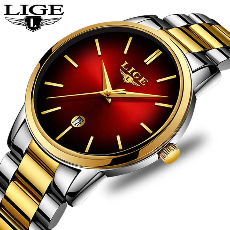 LIGE Womens Business Quartz Watch Ladies Brand Top Luxury Ladies Watch Small Dial Thin Section Girl Clock Relogio Feminino 210527