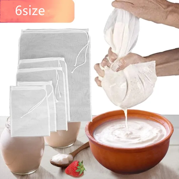 120 microns sac de lait de noix réutilisable maille filtre filet café laits thé jus de fruits vin maille souche