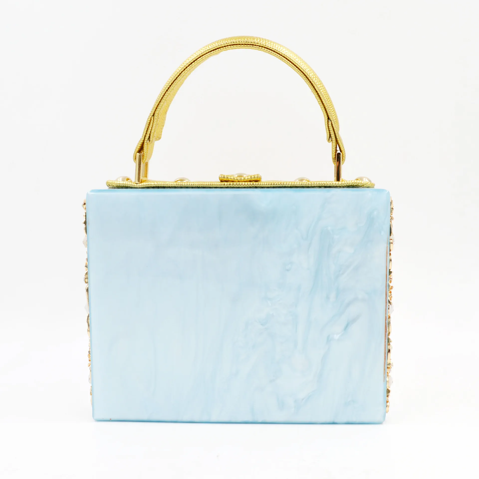 PURSEO Blue Clutch Pearl Purses for Women Handbag Bridal Evening Clutch Bags  for Party Wedding / Dulhan