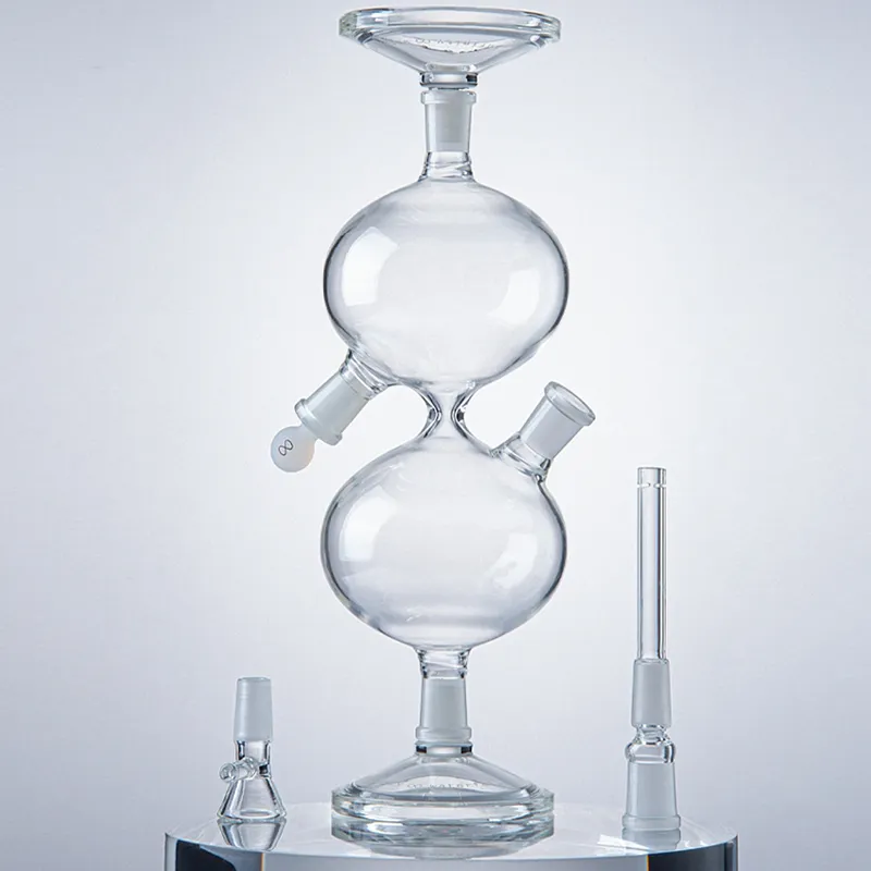 5mm Thick Hookahs Universal Gravity Water Vessel Pipes Infinity Waterfall Bong 11 Inch Rig Recycler Glass Bongs 14mm Bubbler With Diffused Downstem Oil Dab Tool Rigs