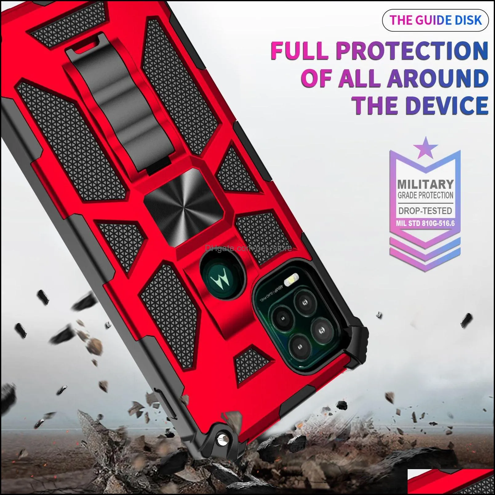 Cell Phone Cases For TCL T-Mobile Revvl V + 5G Hybrid Armor Invisible Kickstand Magnetic Shockproof Back Cover D1