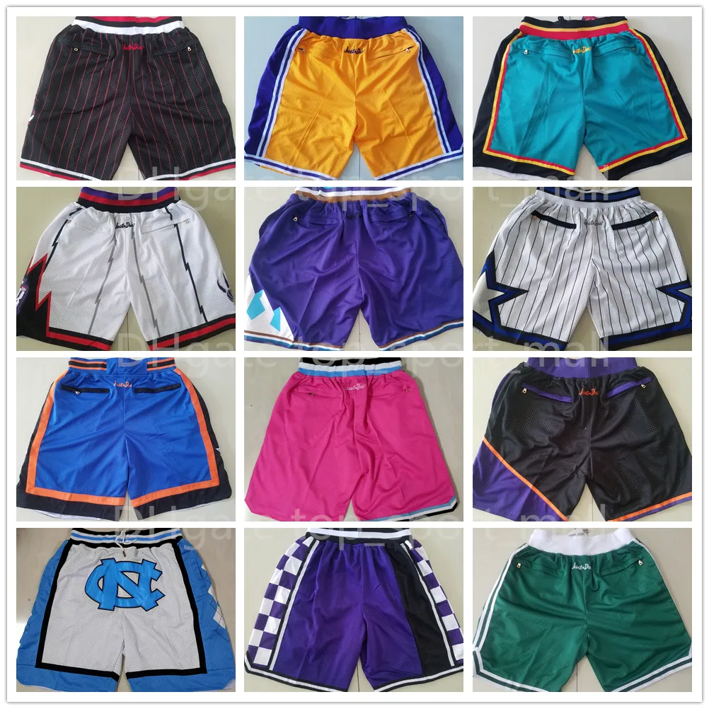 Takım Basketbol Sadece Don Şort Spor Kısa Kalça Pop Pantolon Cep Fermuar Sweatpants Mavi Beyaz Siyah Kırmızı Mor Koşmak Adam Dikişli Boyut S-XXXL