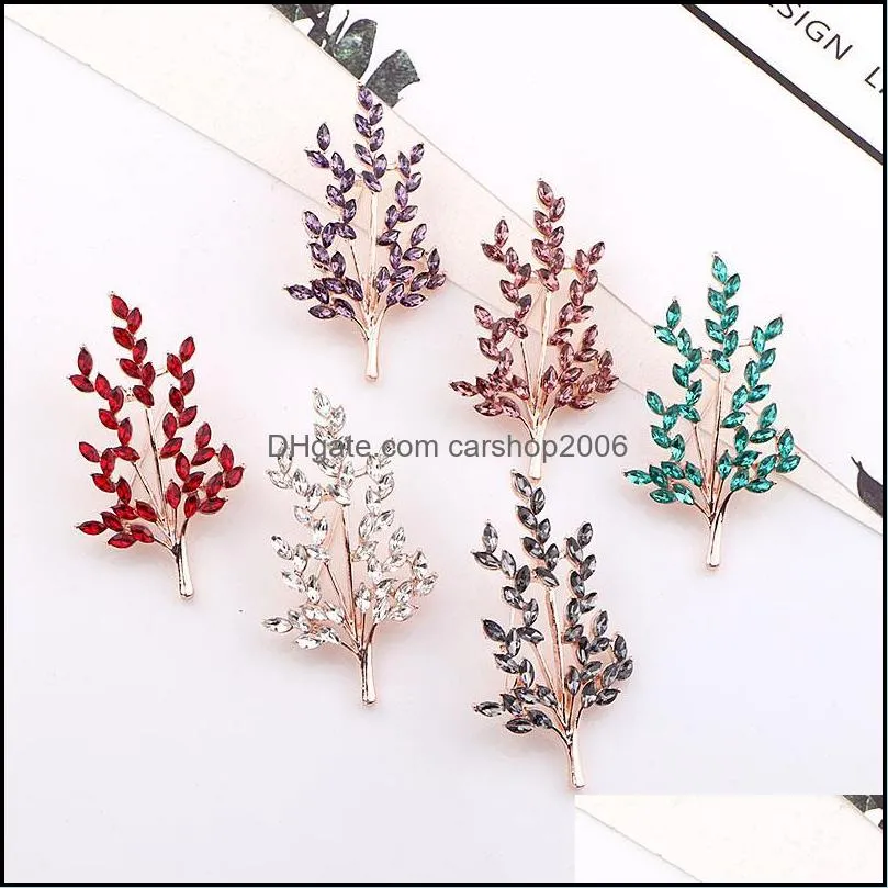 Pins, Brooches TODOX Brooch Fashion Beauty Tree Women Rose Gold Zinc Alloy Crystal Exquisite Flower Clothes Pin Wedding Party Gift Man