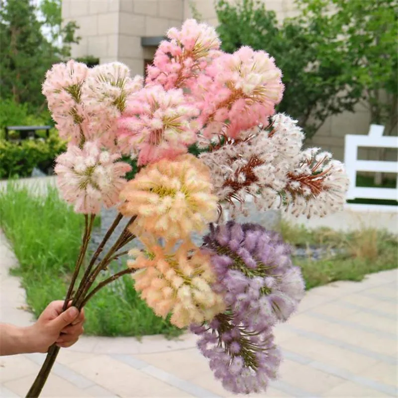 Decorative Flowers & Wreaths 10Pcs Fake Long Stem Princess Flower (3 Heads/piece) 33.86" Simulation Plastic Wild Peony For Wedding Home Arti