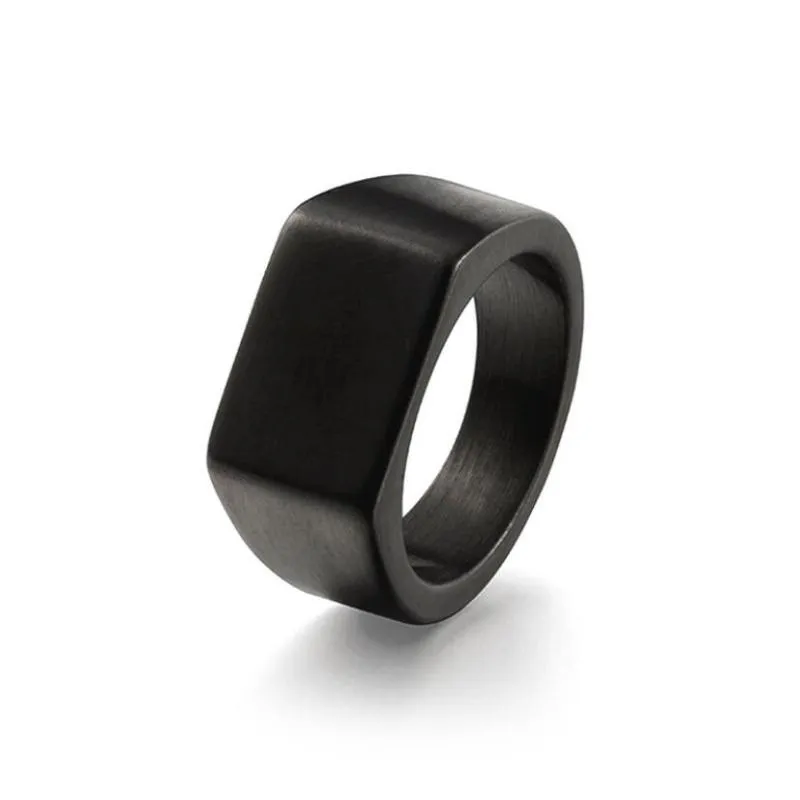 Klusterringar enkla män vanlig ring smycken hög polerad guld silver svart 316l rostfritt stål finger retro titan wrap284p