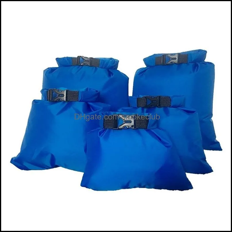 5 Pcs/Set Outdoor Swimming Waterproof Bag Camping Rafting Storage Dry Bag With Adjustable Strap Hook Bag 316 Z2