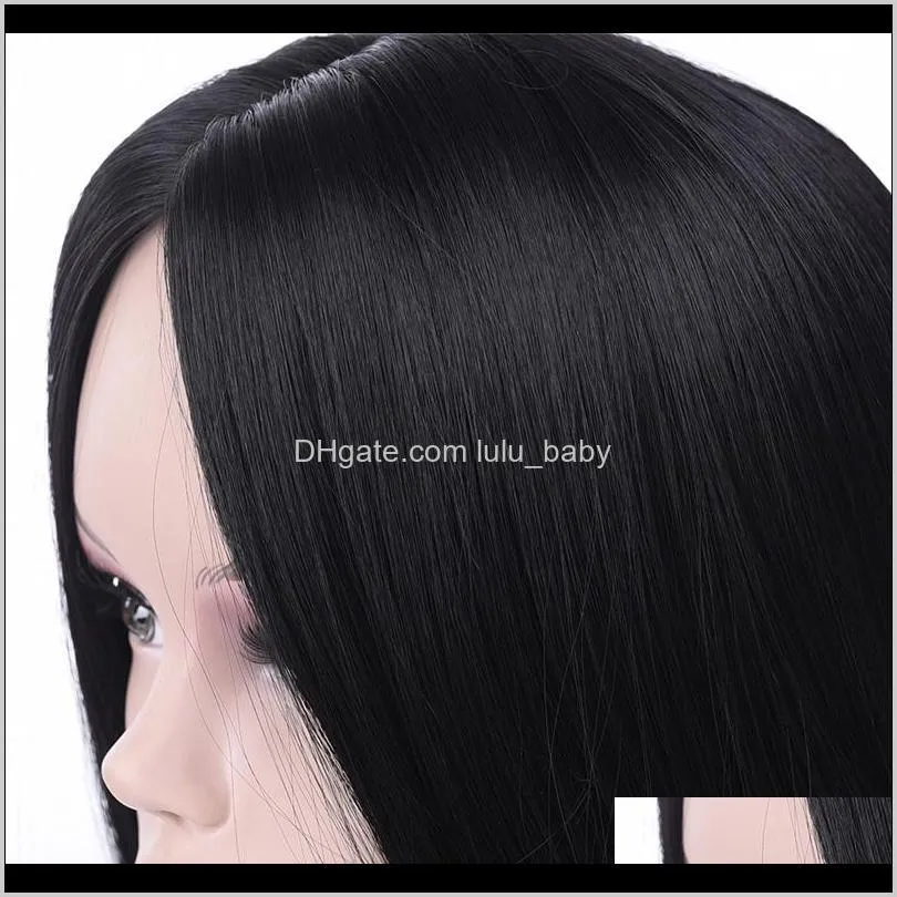 z&f black wigs 16 inch straight wig medium hair charming office lady rose hair net high quality