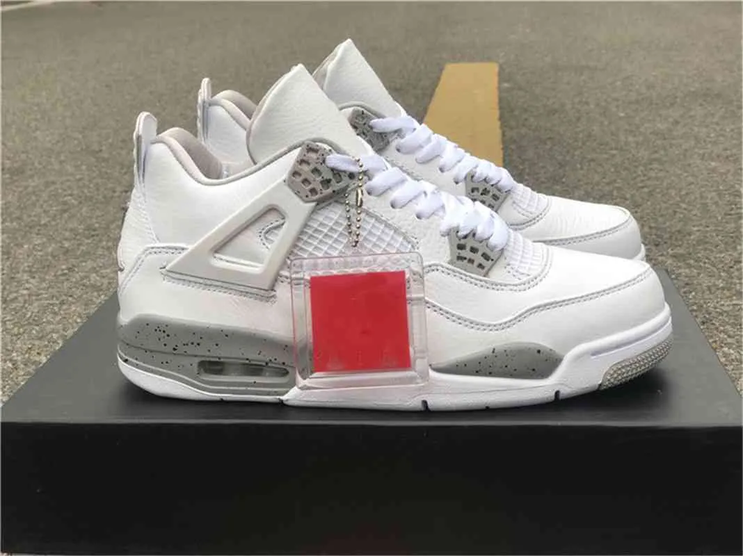 Authentic 4 White Oreo 4s Men Dress Shoes Tech Grey Black Fire Red CT8527-100 Sneakers sportive retrò con scatola