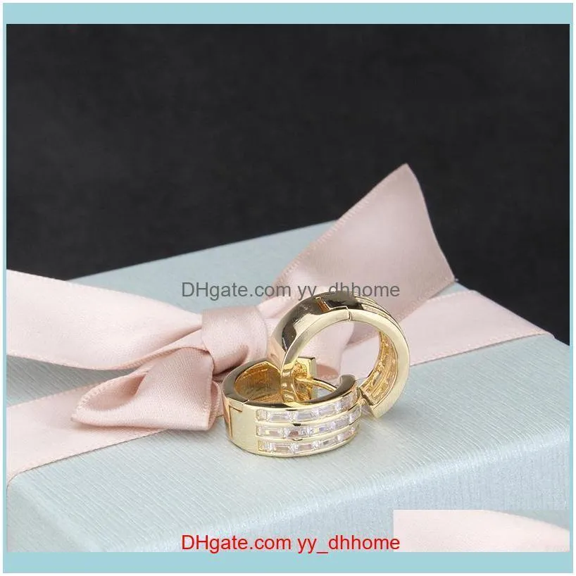 Funmode 3 Row Cubic Zircon Small Hoop Earrings For Women Wedding Jewelry Pendientes Hombre Wholesale FE180 & Huggie