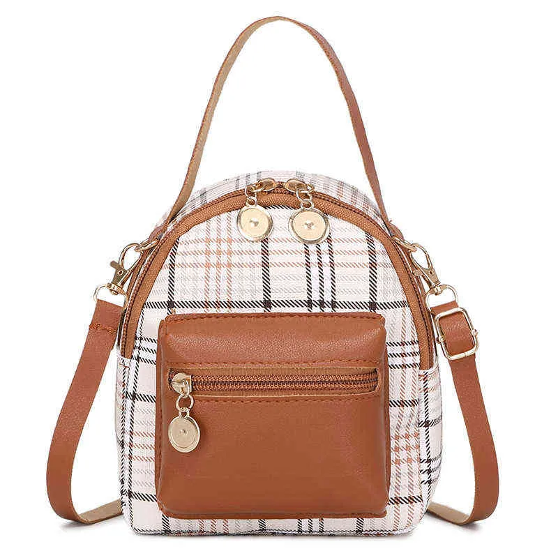 Checkered Small Backpack Purse For Women – Nylon Shoulder  display picture 1