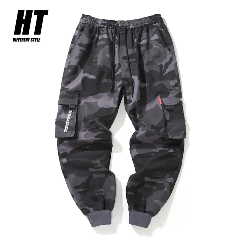 Hip Hop Cargo Pant Mens Fashion Joggers Pantaloni casual Streetwear Nastri multi-tasca Pantaloni militari Uomini Harem Pants Large Size 211201