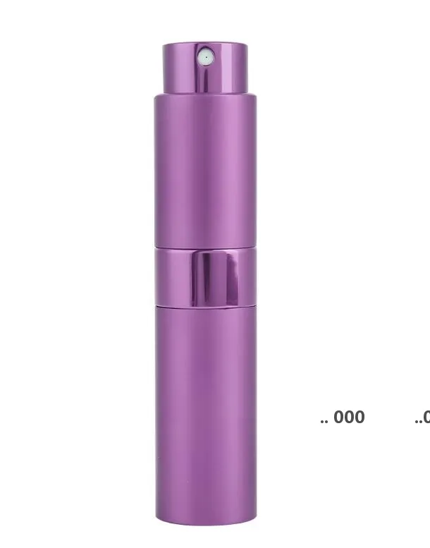 Portable 8ml rotary spray bottle anodized aluminum perfume bottles glass empty makeup perfumes stube GWE10618