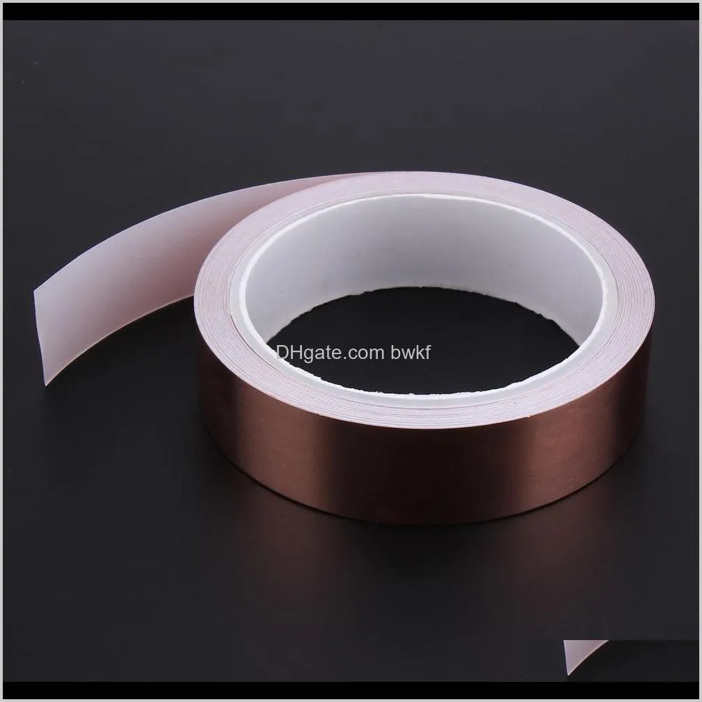 11m 25mm copper foil tape double conductive adhesive emi shielding tape for paper circuits electrical repair tools
