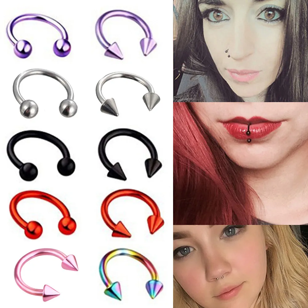 Briana Williams Nose Rings Hoops for Women Men Stainless Steel Double Nose  Hoop Ring for Single Piercing - Walmart.com